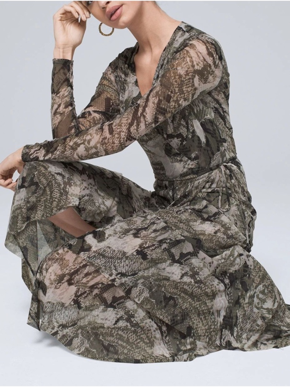 White House Black Market Snake-Print Dress